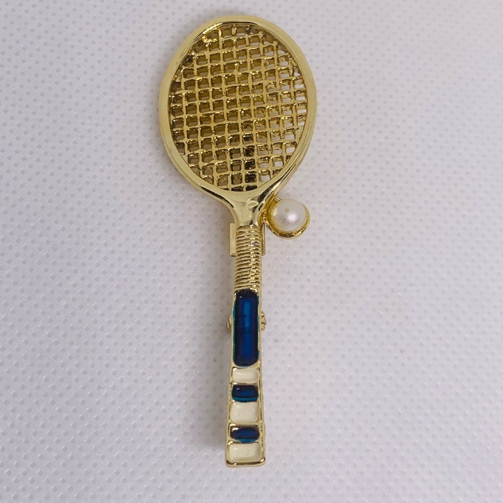 Gerry's Tennis Racket Brooch/Pin - Picture 2 of 8